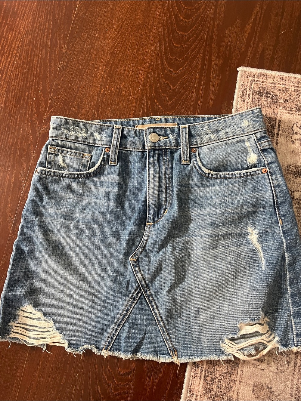 Joe's Jeans Light Blue High-Rise Denim Skirt